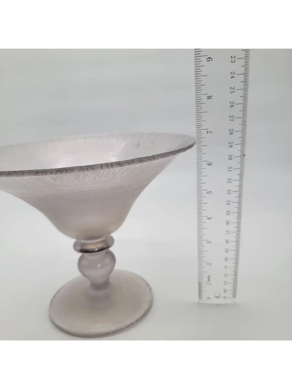 Stretch Glass Iridescent Persian Pearl Footed Compote